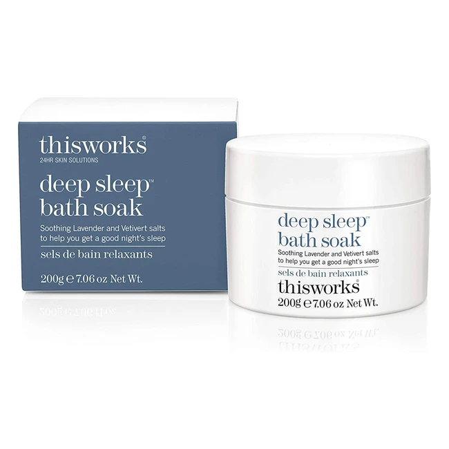 This Works Deep Sleep Bath Soak 200g - Relaxing Bath Salt Infused with Lavender, Chamomile, and Vetivert Essential Oils