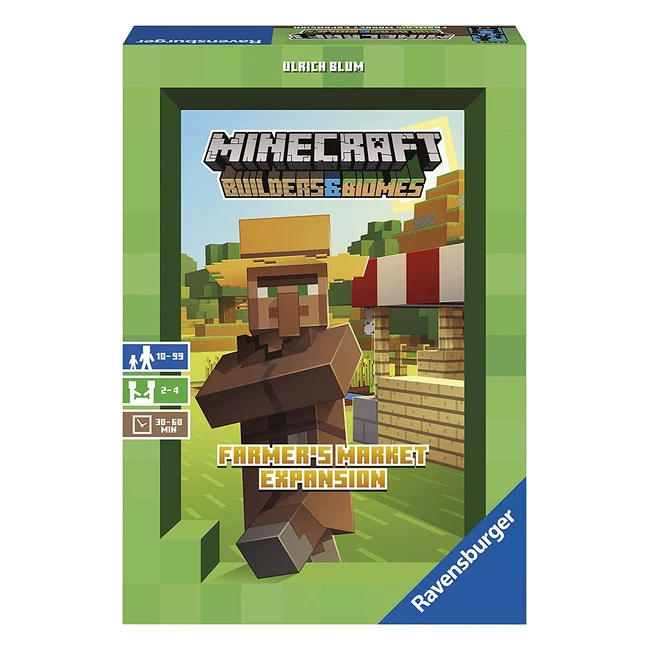 Ravensburger 26869 Minecraft Builders Biomes Farmers Market Expansion - Erweiterung für das Minecraft Builders Biomes Brettspiel für Erwachsene und Kinder ab 10 Jahren für 2-4 Spieler
