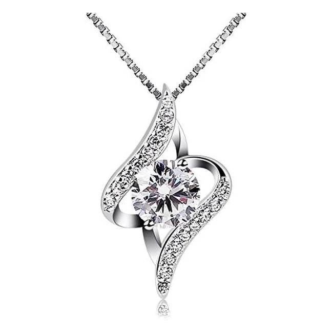 Collier en argent 925 avec zircone cubique - Cadeau parfait pour la fête des mères et Saint-Valentin