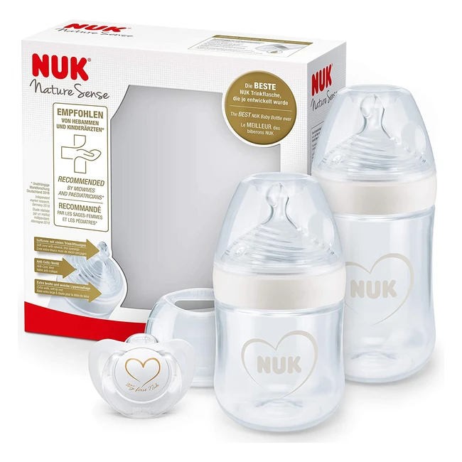 NUK Nature Sense Baby Bottles Starter Set - BPA-free Anti-colic Genius Soother
