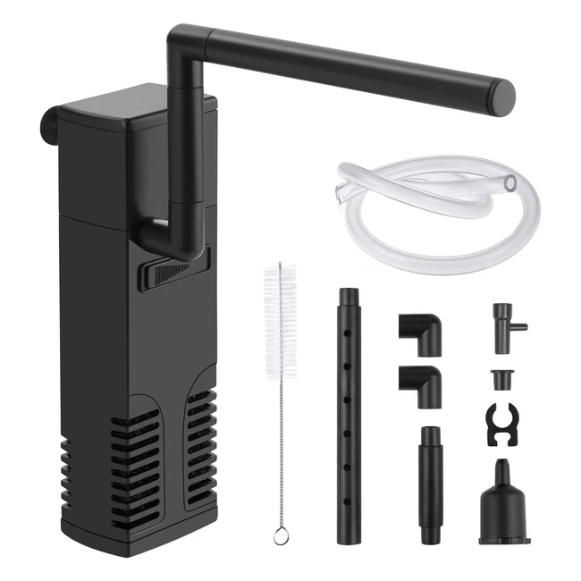 Filtro Interno para Acuario 60L - Flujo Ajustable 300L/h - Silencioso y Eficaz - Flintronic