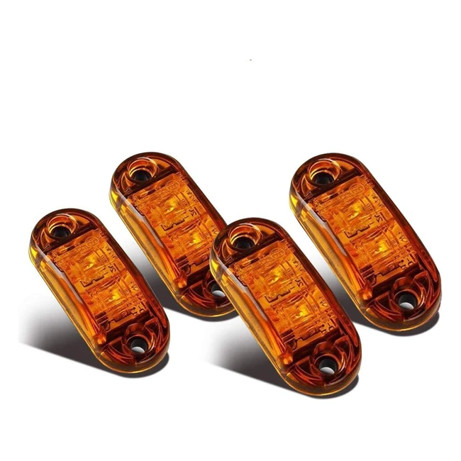 Feux de gabarit latéraux LED pour remorque, camion, lorry, caravan, bus - 4pcs jaune