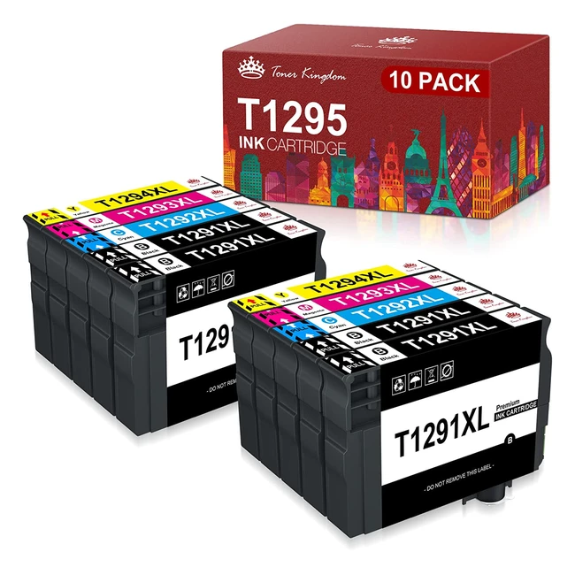 Cartouche d'encre T1295 compatible pour Epson WF3520 - 4 Noir, 2 Cyan, 2 Jaune, 2 Magenta