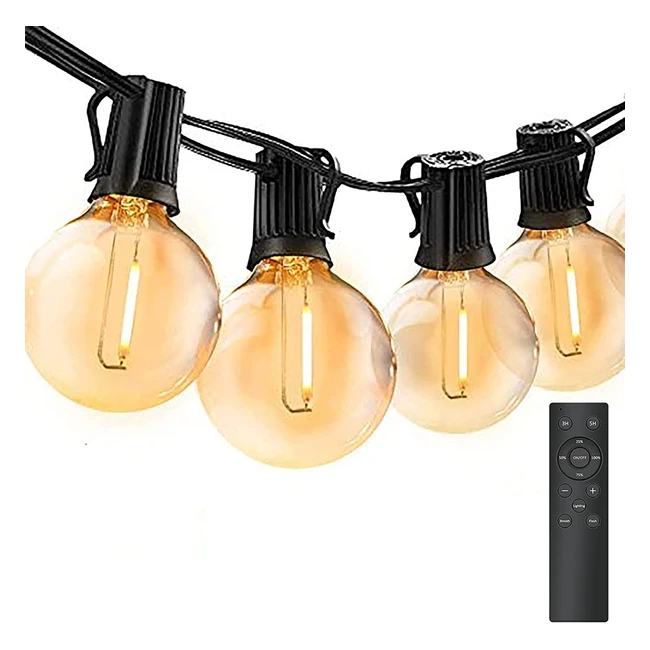 Catena luminosa esterno dimmerabile 30m, Bomcosy, LED G40 filo lampadine luminarie lucine da esterno decorative per terrazzo giardino balcone