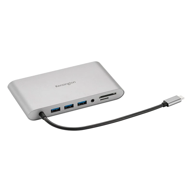 Kensington UH1440P: Dual-Video Mobile 10in1 USB-C Laptop Docking Station, Universal 3 USB-A Ports, 85W Power Passthrough, Ultra HD Single 4K 30Hz, High-Res Plug & Play Hub, K3-3853WW
