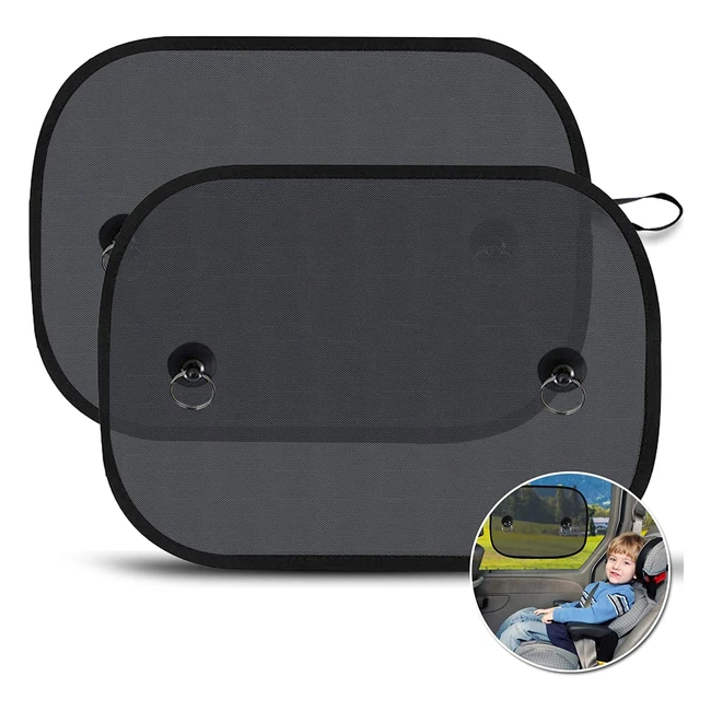 Parasole auto per bambini Lewonpo - Protezione UV 98% - 44x36cm - 2 pezzi