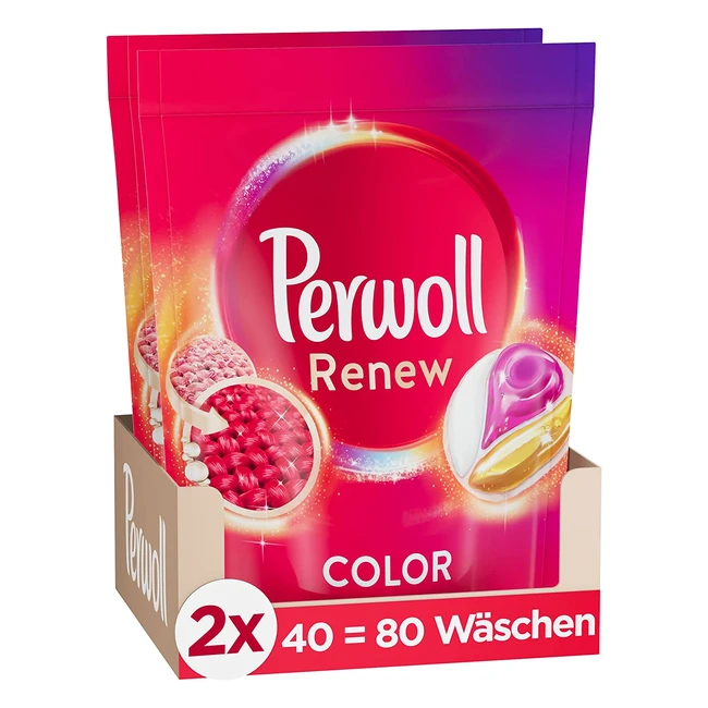 Perwoll Renew Caps Color Fiber Detergent - 80 Washes - All-in-1 Detergent Caps for Color Refreshing and Fiber Smoothing