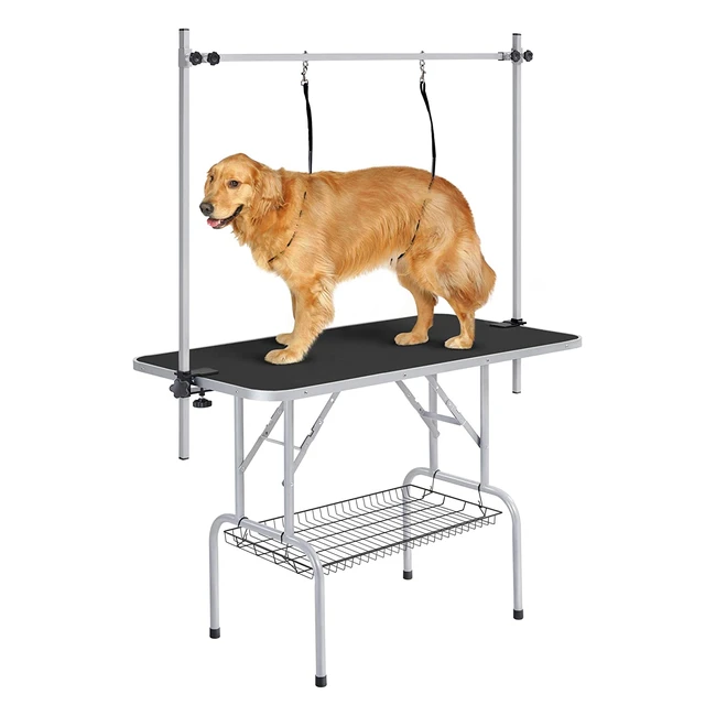 Yaheetech Trimmtisch für Hunde - Höhenverstellbar, Klappbar, Kratzfest - 120 kg Tragelast