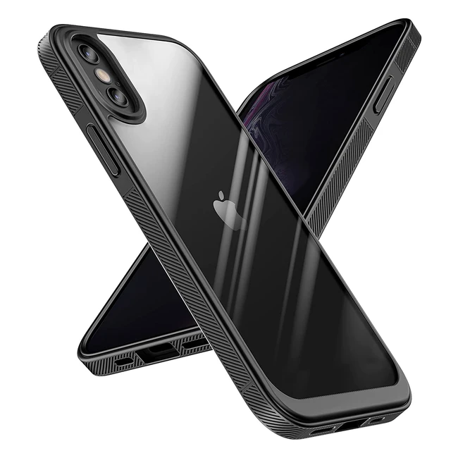 Carcasa antideslizante transparente Quikbee para iPhone X/XS - Protección militar certificada