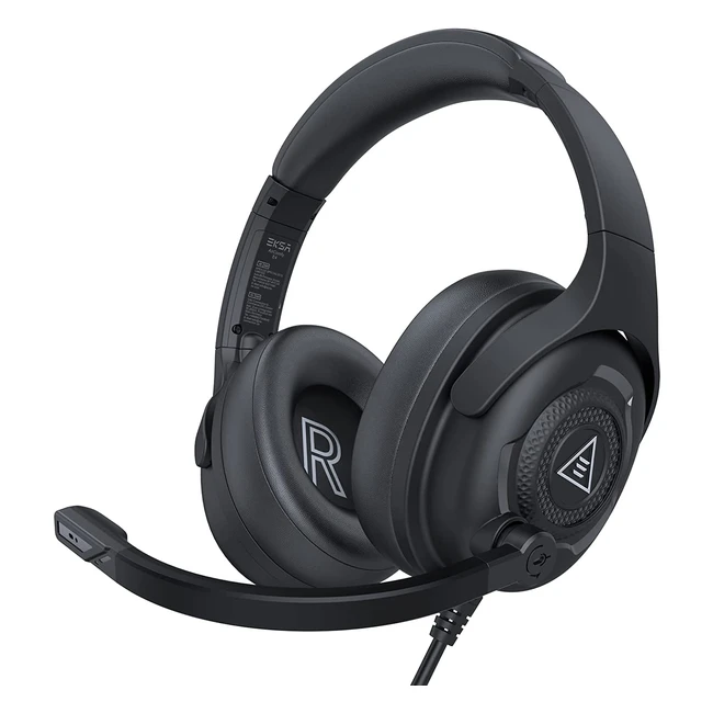 Eksa E4 Aircomfy Headset - Crystal Clear Surround Sound, Noise Cancelling Mic, Lightweight 263g, Wired 3.5mm Headphones for PC/Laptop/PS4/PS5/Xbox/Switch
