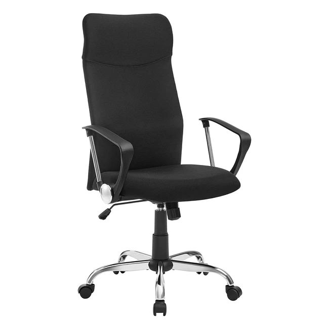 Fauteuil de bureau ergonomique Songmics OB-N034B01 - Siège pivotant rembourré réglable en hauteur et inclinable - Capacité de charge 120 kg