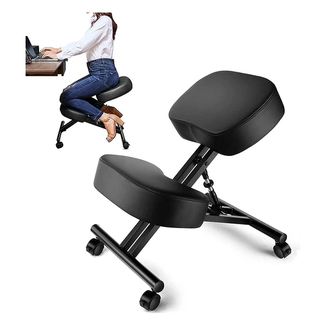 Silla Ergonómica Himimi para Rodillas | Mejora tu Postura y Comodidad en Casa y Oficina | Ajustable y con Cojín Cómodo