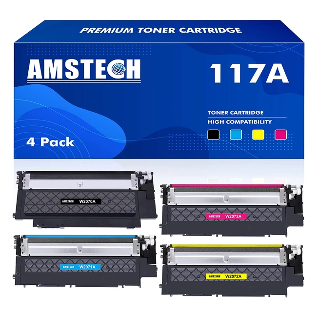 4Pack Compatible 117A Toner Cartridge Replacement for HP - High Yield, Excellent Quality