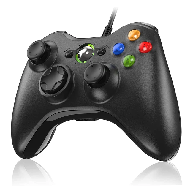 Manette Xbox 360 filaire pour PC et console - Double vibration design ergonomiq