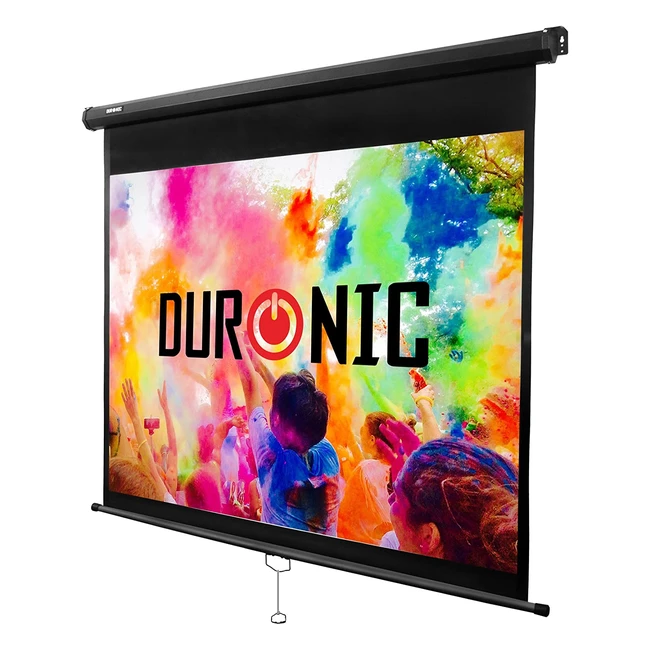 Duronic MPS60 60-Inch Manual Projection Screen - 122x91cm - HD Matte White - Home Cinema, School, Office - 4K, 8K, Ultra, 3D