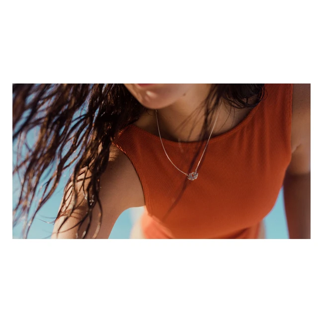 Collier femme ludique en argent 925 avec cristaux et pendentif fer à cheval