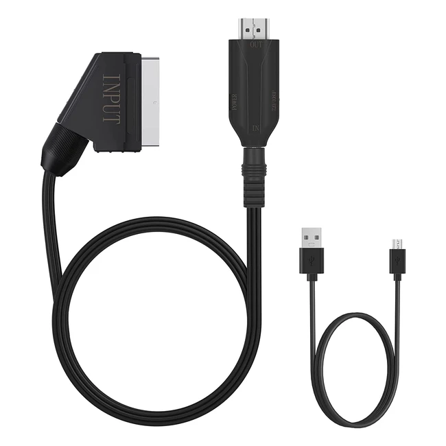 Adattatore Scart HDMI Full HD 720p1080p  CAVN  Con Cavo di Ingresso Scart e Po