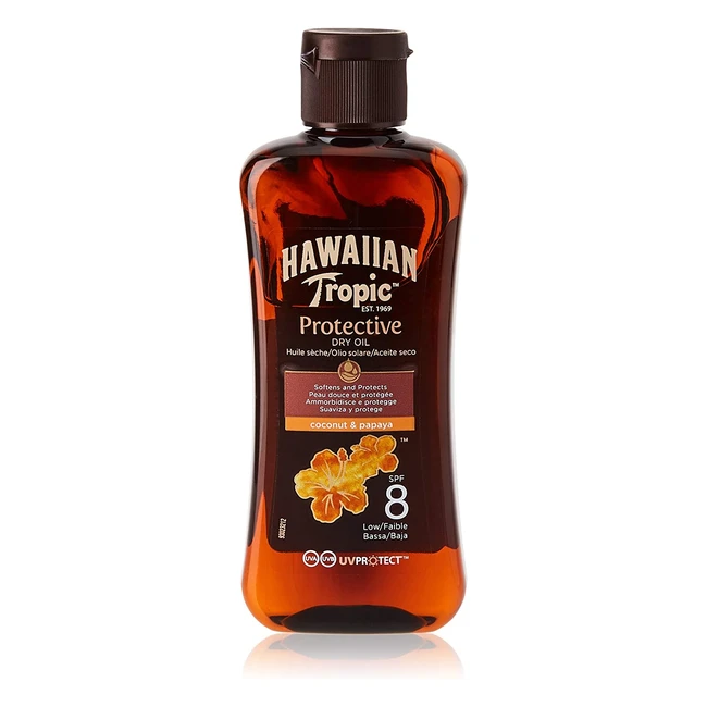 Hawaiian Tropic Protective Dry Oil SPF 8 - Formato Viaggio 100ml - Protezione UVA e UVB