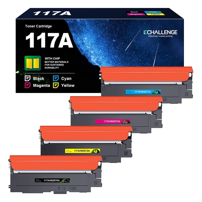 HP 117A Toner Set: W2070A, W2071A, W2072A, W2073A - Black, Cyan, Yellow, Magenta - 4-Pack