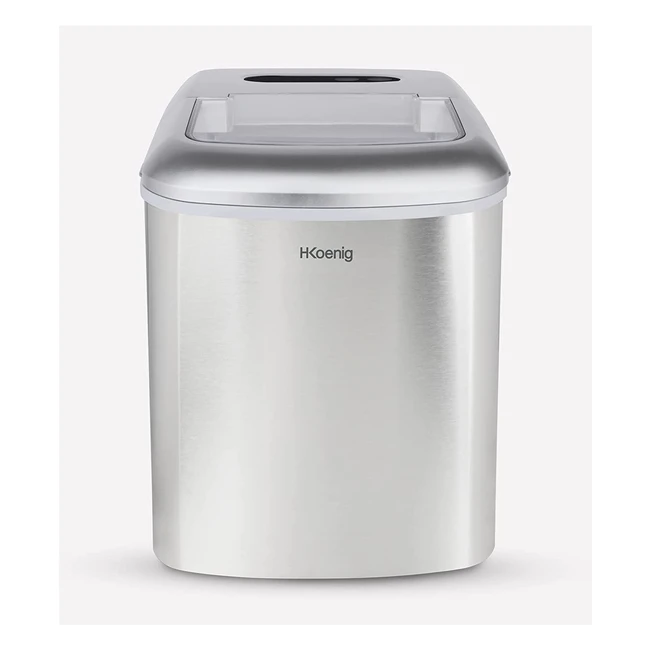 Máquina de Hacer Hielo HKoenig KB20 - Potencia 120W - Producción Diaria 12kg - 2 Tamaños de Cubitos - Capacidad Bandeja de Agua 21L - Pantalla LCD