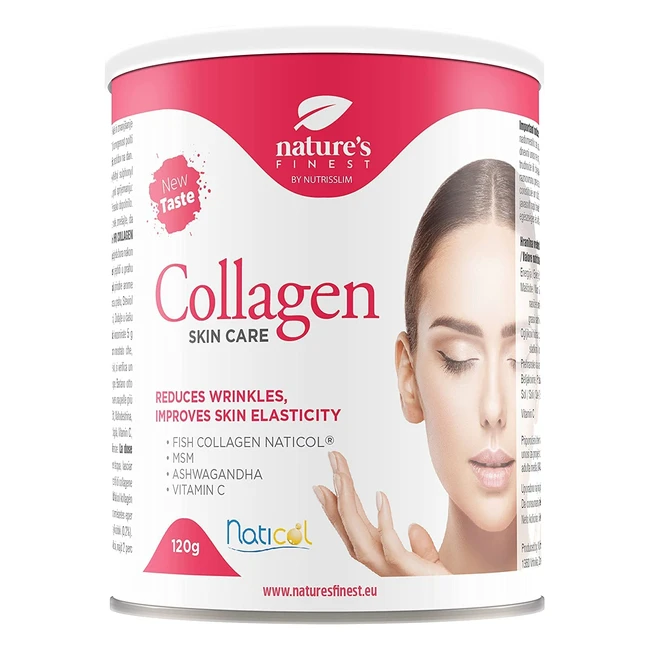 Natures Finest Collagen Skincare - Mix di Bevande al Collagene ad Alto Assorbimento per Elasticità della Pelle e Azione Antirughe - Naticol MSM Vitamina C e Ashwagandha - Rosa Fragola