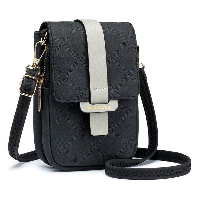 Muiikola Small Phone Shoulder Bag - RFID Blocking, Vegan Leather, Large Capacity, Card Slots