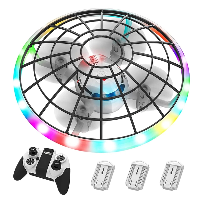 Mini drone pour enfants Hasakee Q7 avec lumières et 3 batteries - Jouet télécommandé avec 360 flips et mode sans tête