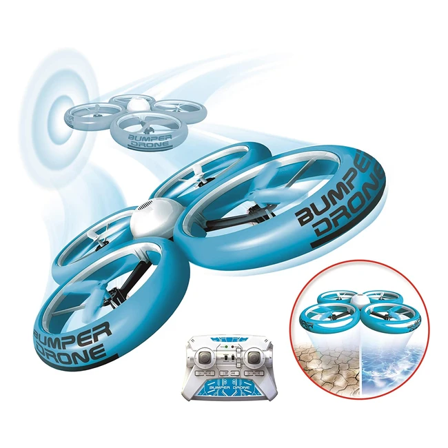 Flybotic RC 84807 Bumper Drohne von Silverlit - Wasserfest, Sturzsicher, Headless-Modus - Blau oder Grun - Ab 8 Jahren