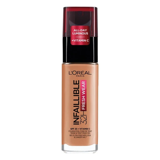 Fondotinta LOreal Paris Infaillible 32H SPF25 Waterproof - Tonalit Caramel