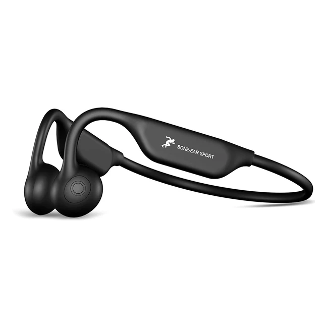Casque conduction osseuse Bluetooth 5.2 sans fil avec micro, étanche IP67 pour le sport - Noir