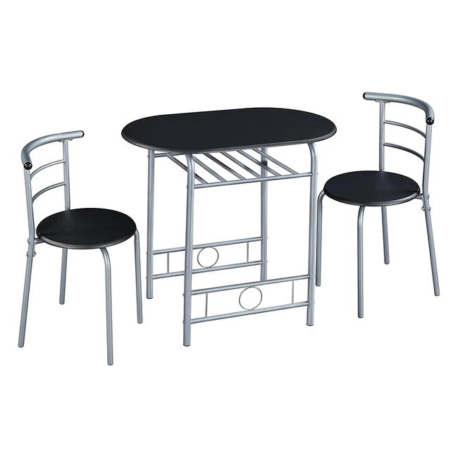 Yaheetech Essgruppe Landhausstil - Tischgruppe fr 2 Personen mit Ablagefach E