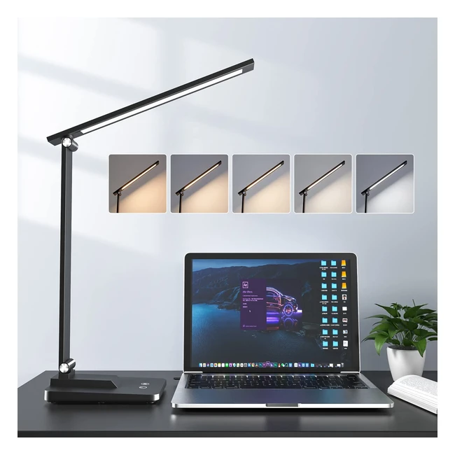 One Fire LED Desk Lamp - Dimmable, 15 Modes, 500 Lumens, Adjustable - Perfect for Office, Study, and Bedside Table