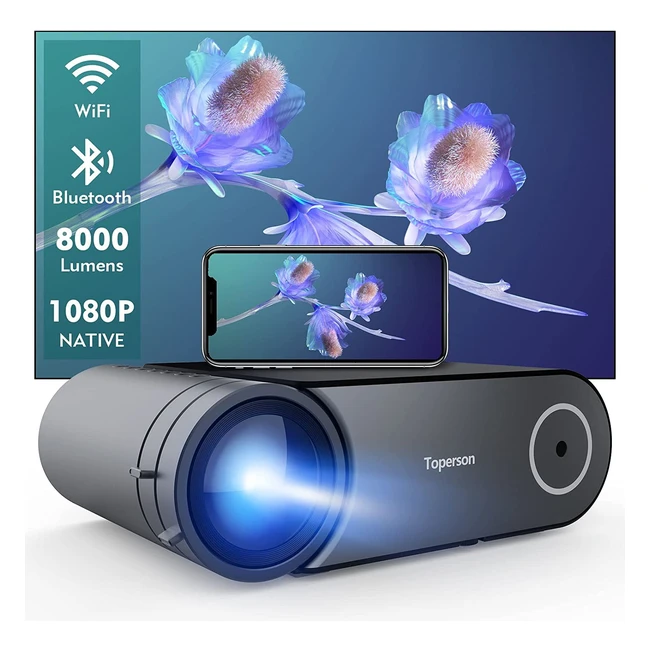 Proyector Full HD 1080p WiFi Bluetooth - Toperson T421 - 8000 lúmenes
