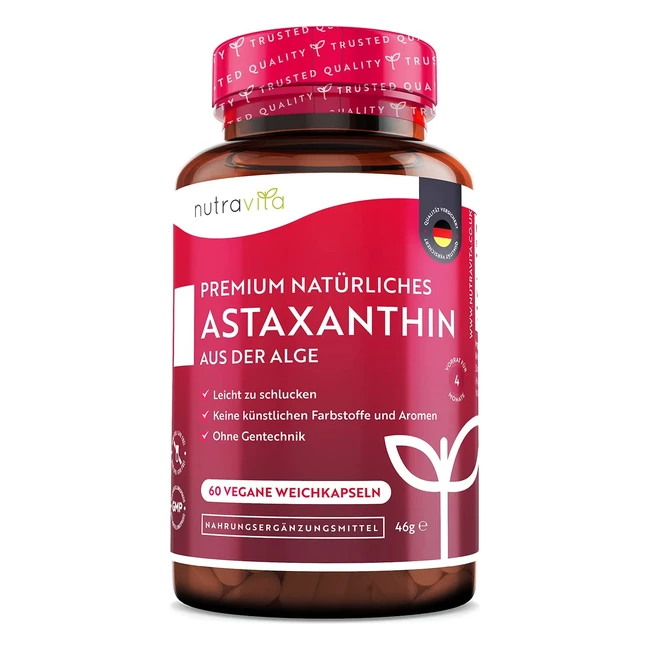 16mg Natural Astaxanthin - Hochdosierte Kapseln aus hochwertiger Mikroalge Haema