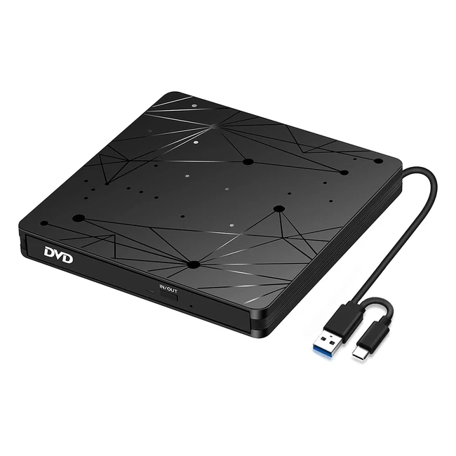 Lector CD/DVD Externo USB 3.0 y Type-C con Disquetera Externa USB CD/DVDRWROM Drive - Portátil para PC, iMac, MacBook, Windows - Lmen 11108XP/Linux/MacOS