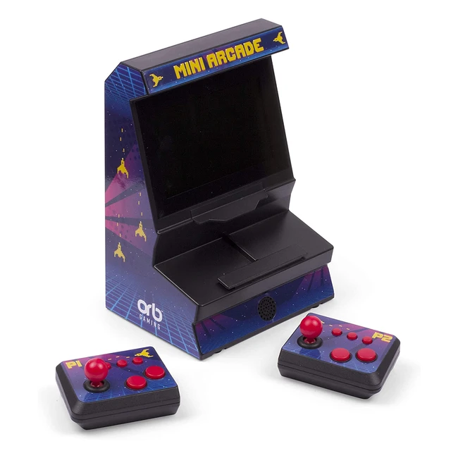 Retro Arcade Machine Orb Mini mit Dualcontroller, 300x 8bit-Spiele, Dunkelblau