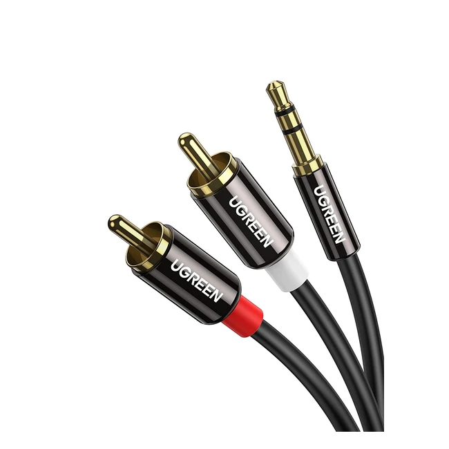 UGREEN 3.5mm Klinkenstecker auf 2RCA Stecker Audiokabel mit vergoldeten Anschlüssen und Ferritkern
