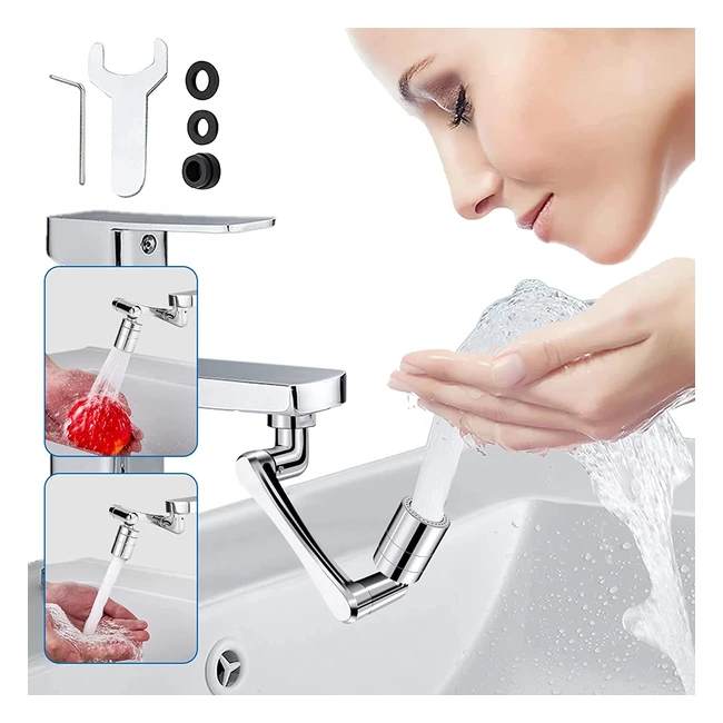 Mousseur Robinet Rotatif 1080 - Économiseur d'Eau et Rallonge de Robinet - 2 Jets Universels pour Cuisine et Salle de Bain