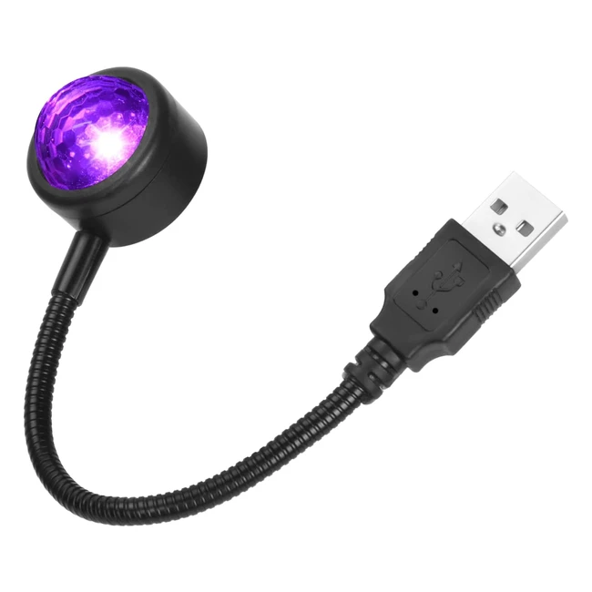 URAQT LED Roof Atmosphere Light USB Sound Activated Car Star Lights - 3 Colors 