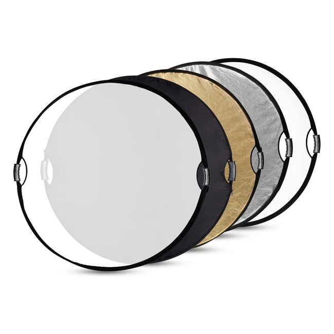 SmallRig 5-in-1 Reflektor 80cm mit Doppelgriff, faltbarer Fotografie Reflektor mit Tragetasche - Translucent, Silber, Gold, Weiß, Schwarz - 4129