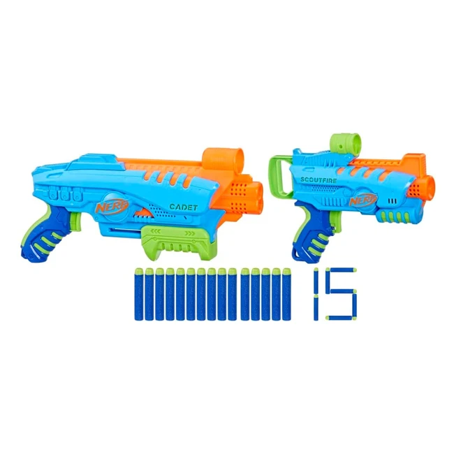 Nerf Elite Junior Ultimate Starter Set - 2 Easyplay Blaster, 15 Nerf Elite Darts für Kinder ab 6 Jahren
