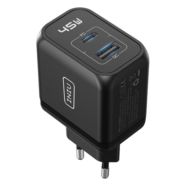INIU USB C Ladegert 45W 2-Port USB Netzteil Steckadapter GAN II Tech fr iPho