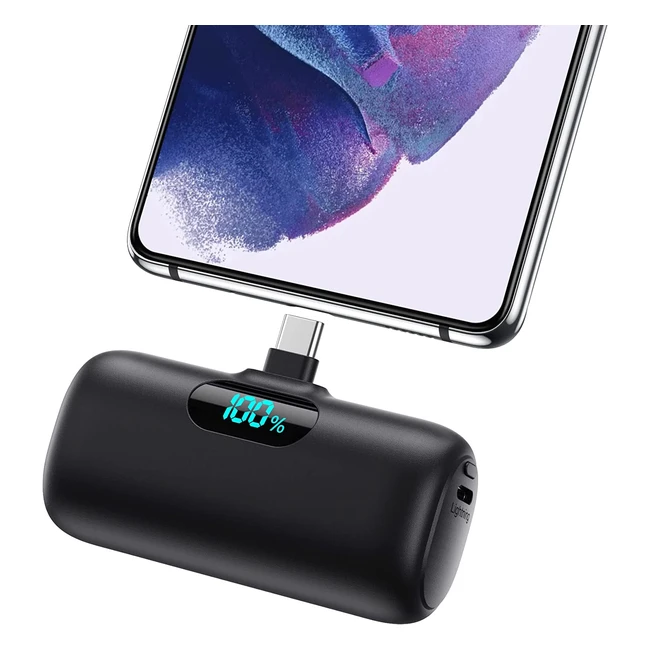 Feob Mini Power Bank USB-C 5000mAh - Ricarica Rapida 15W PD - Compatibile con Sa