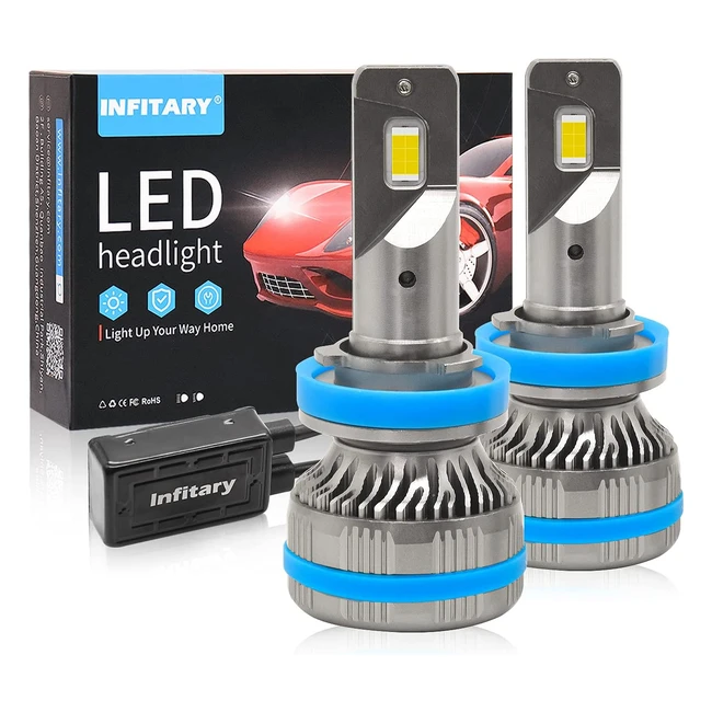Ampoules LED H11H8H9 Infitary Mini Canbus sans erreur 110W 26000lm 6000K antibrouillard haute puissance CSP kit de phares de camion de voiture blanc froid