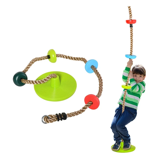 Homcom Kletterschaukel mit Plattform und hängender Baumscheibe für Kinder | Bis zu 100 kg | Indoor & Outdoor | 200 x 29 cm