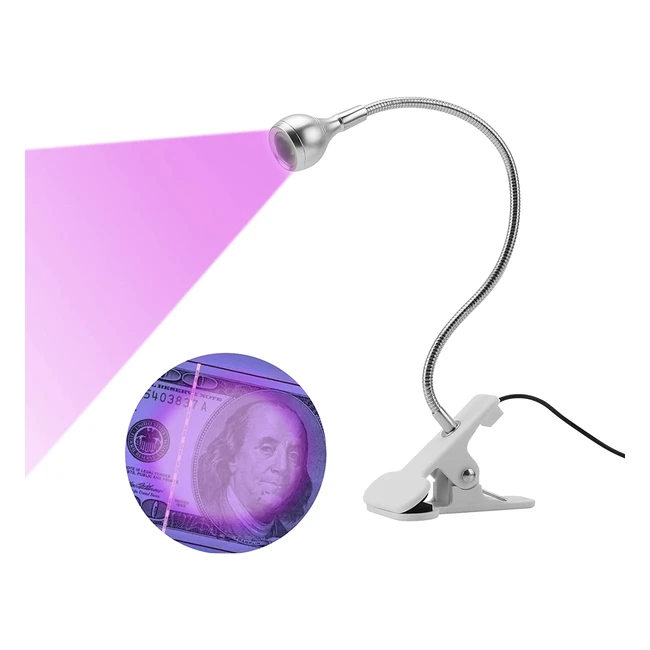 Lampe UV Colle 3W LED Violet USB avec Clip pour Rparation Tlphone et Ongle