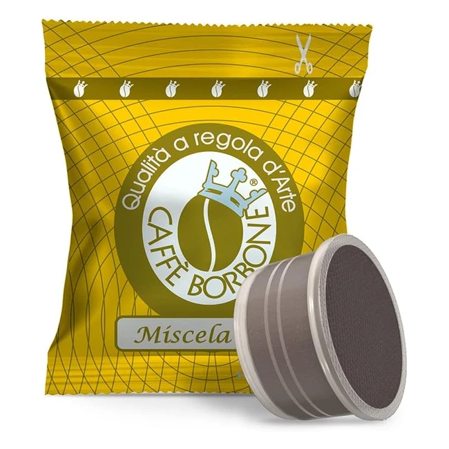 Caff Borbone Café Mélange Or 100 Capsules Compatibles Lavazza Espresso Point - Saveur Intense et Crémeuse