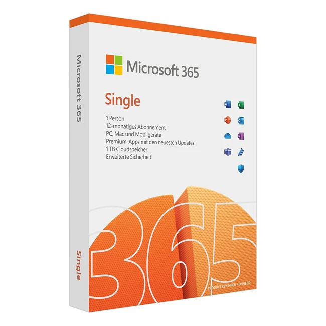 Microsoft 365 Single - 1 Nutzer mehrere Gerte 1 Jahr Abonnement inkl Micros