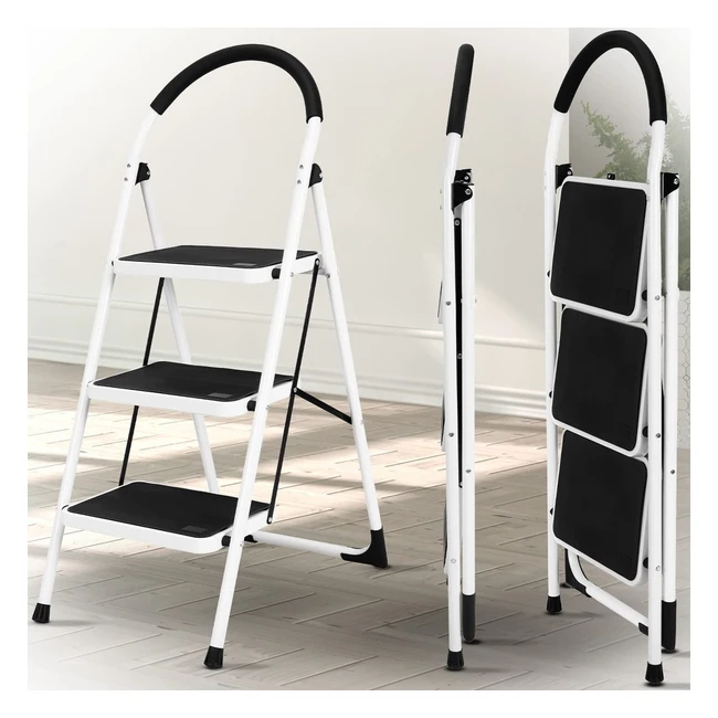 Craftfull Klapptritt CF130A - Haushaltsleiter mit 25 Stufen und 150 kg Belastbar