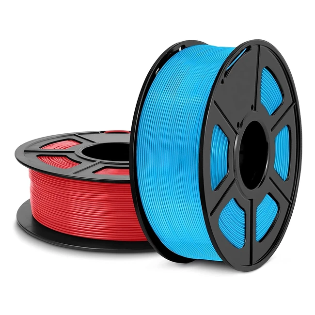 Filamento PLA Sunlu Meta 175mm - Alta Tenacidad y Mejor Liquidez para Impresión 3D - Precisión Dimensional 0.02mm - 2kg Rojo/Azul